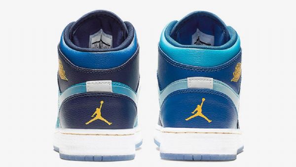 Nike Air Jordan 1 Mid Tops Fluesko Til Mænd Blå