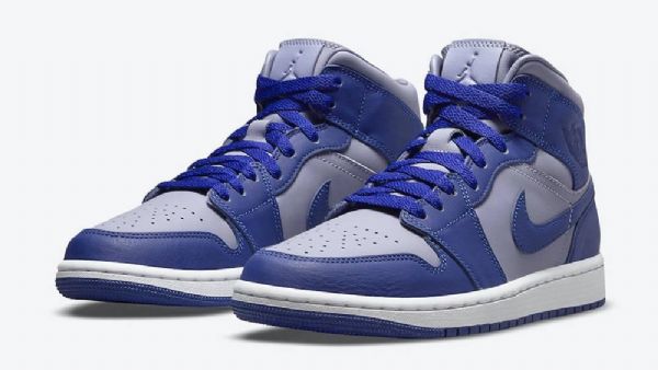 Nike Air Jordan 1 Mid Tops Georgetown Sko Til Mænd Mørkeblå Blå