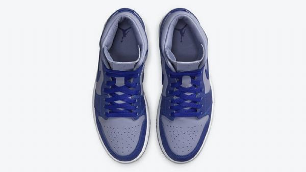 Nike Air Jordan 1 Mid Tops Georgetown Sko Til Mænd Mørkeblå Blå