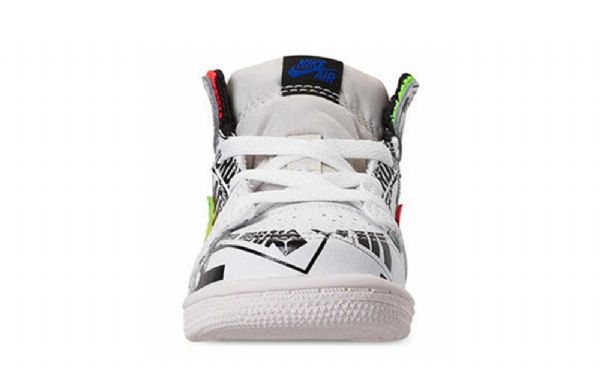 Nike Air Jordan 1 Mid Tops Graffiti Td Sko Til Børn Hvid