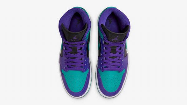 Nike Air Jordan 1 Mid Tops Grape Sko Til Damer Sort Grøn