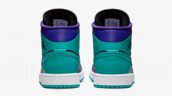 Nike Air Jordan 1 Mid Tops Grape Sko Til Damer Sort Grøn