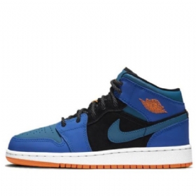Nike Air Jordan 1 Mid Tops Gs Basketball Sko Til Mænd Blå