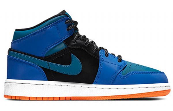 Nike Air Jordan 1 Mid Tops Gs Basketball Sko Til Mænd Blå