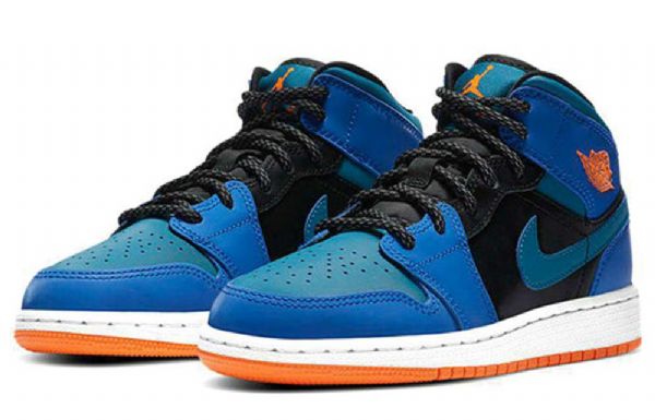Nike Air Jordan 1 Mid Tops Gs Basketball Sko Til Mænd Blå