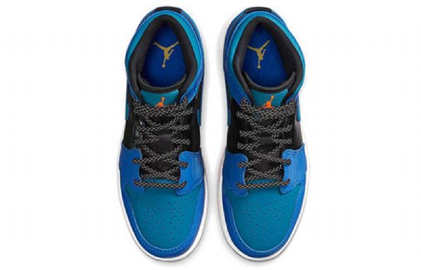 Nike Air Jordan 1 Mid Tops Gs Basketball Sko Til Mænd Blå