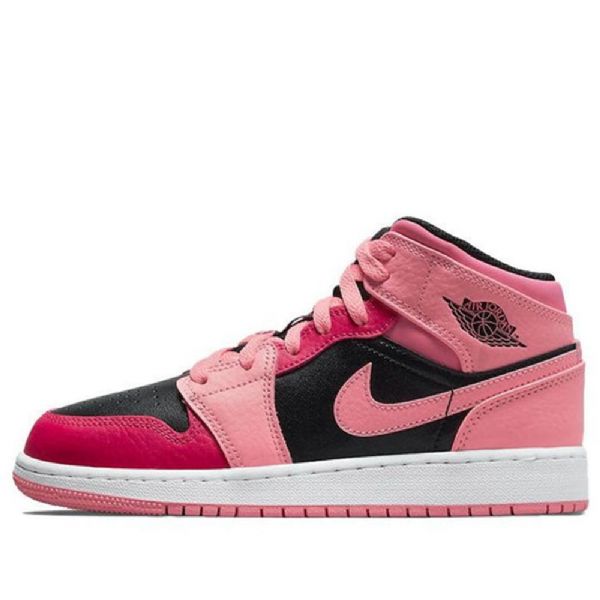Nike Air Jordan 1 Mid Tops Gs Basketball Sko Til Mænd Coral