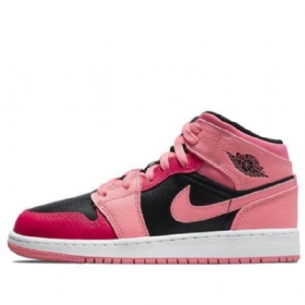 Nike Air Jordan 1 Mid Tops Gs Basketball Sko Til Mænd Coral