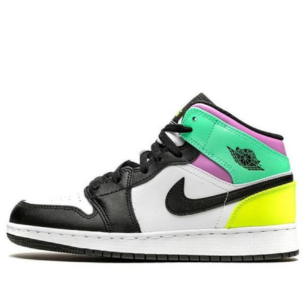 Nike Air Jordan 1 Mid Tops Gs Basketball Sko Til Mænd Flerfarvet
