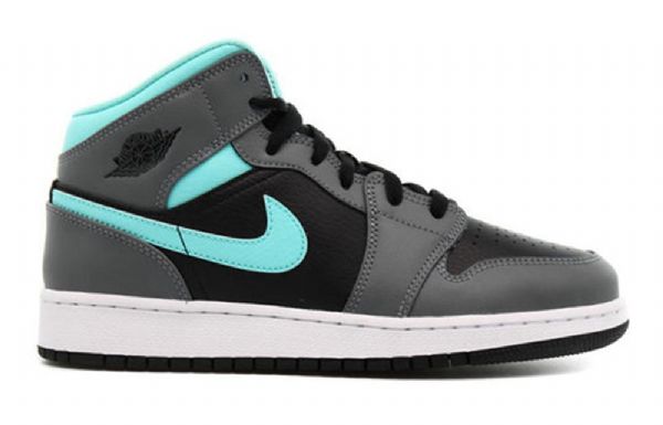 Nike Air Jordan 1 Mid Tops Gs Basketball Sko Til Mænd Grå