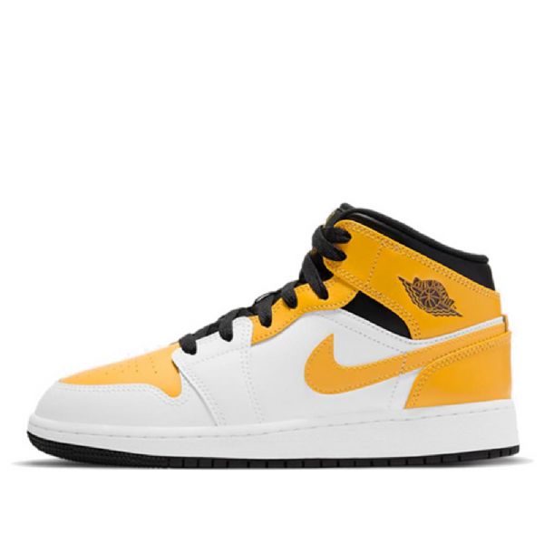 Nike Air Jordan 1 Mid Tops Gs Basketball Sko Til Mænd Guld