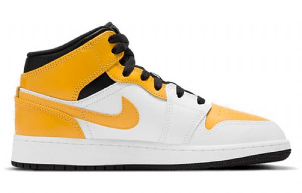 Nike Air Jordan 1 Mid Tops Gs Basketball Sko Til Mænd Guld