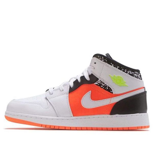 Nike Air Jordan 1 Mid Tops Gs Basketball Sko Til Mænd Hvid