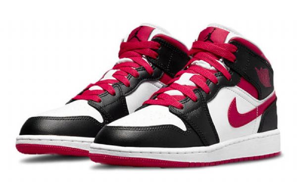 Nike Air Jordan 1 Mid Tops Gs Basketball Sko Til Mænd Hvid