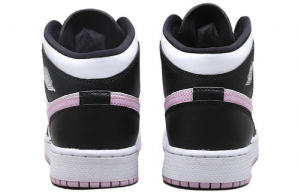 Nike Air Jordan 1 Mid Tops Gs Basketball Sko Til Mænd Hvid Lys Lyserød