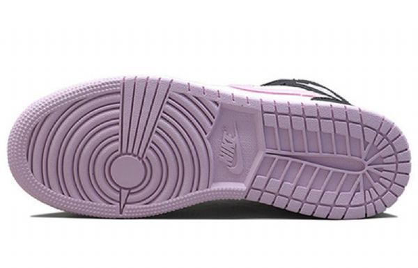 Nike Air Jordan 1 Mid Tops Gs Basketball Sko Til Mænd Hvid Lys Lyserød