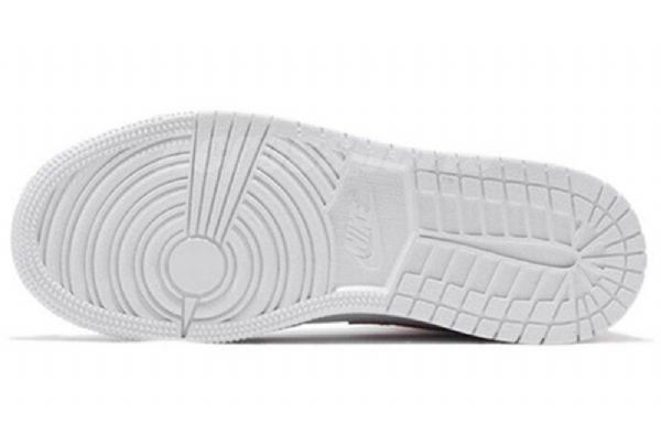 Nike Air Jordan 1 Mid Tops Gs Basketball Sko Til Mænd Hvid Lyserød Guld