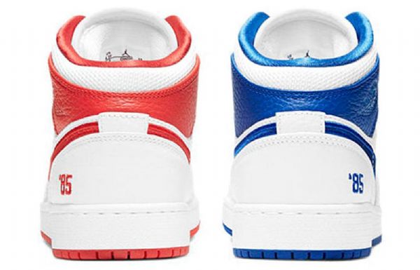 Nike Air Jordan 1 Mid Tops Gs Basketball Sko Til Mænd Hvid Rød