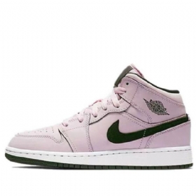 Nike Air Jordan 1 Mid Tops Gs Basketball Sko Til Mænd Lyserød
