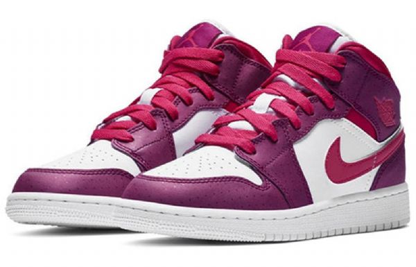 Nike Air Jordan 1 Mid Tops Gs Basketball Sko Til Mænd Lyserød
