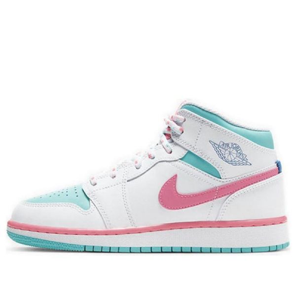 Nike Air Jordan 1 Mid Tops Gs Basketball Sko Til Mænd Lyserød