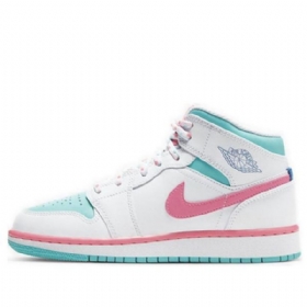 Nike Air Jordan 1 Mid Tops Gs Basketball Sko Til Mænd Lyserød