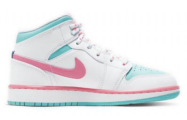 Nike Air Jordan 1 Mid Tops Gs Basketball Sko Til Mænd Lyserød