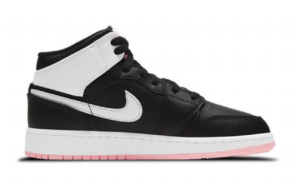 Nike Air Jordan 1 Mid Tops Gs Basketball Sko Til Mænd Lyserød Lilla