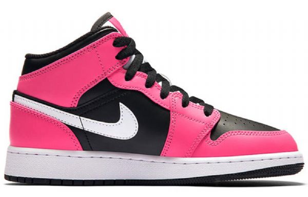 Nike Air Jordan 1 Mid Tops Gs Basketball Sko Til Mænd Lyserødsicle