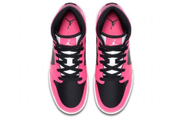 Nike Air Jordan 1 Mid Tops Gs Basketball Sko Til Mænd Lyserødsicle