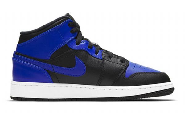 Nike Air Jordan 1 Mid Tops Gs Basketball Sko Til Mænd Sort Blå