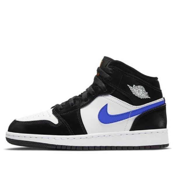 Nike Air Jordan 1 Mid Tops Gs Basketball Sko Til Mænd Sort Blå