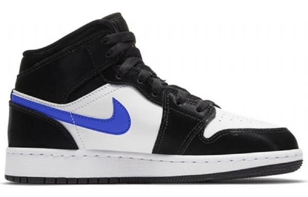 Nike Air Jordan 1 Mid Tops Gs Basketball Sko Til Mænd Sort Blå