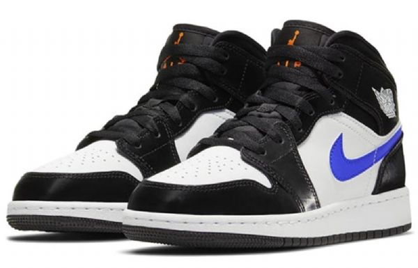 Nike Air Jordan 1 Mid Tops Gs Basketball Sko Til Mænd Sort Blå