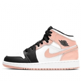 Nike Air Jordan 1 Mid Tops Gs Basketball Sko Til Mænd Sort Coral