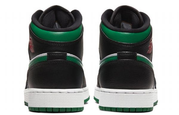 Nike Air Jordan 1 Mid Tops Gs Basketball Sko Til Mænd Sort Grøn