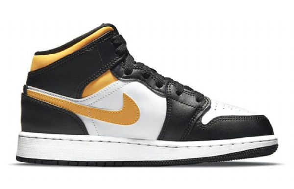 Nike Air Jordan 1 Mid Tops Gs Basketball Sko Til Mænd Sort Guld