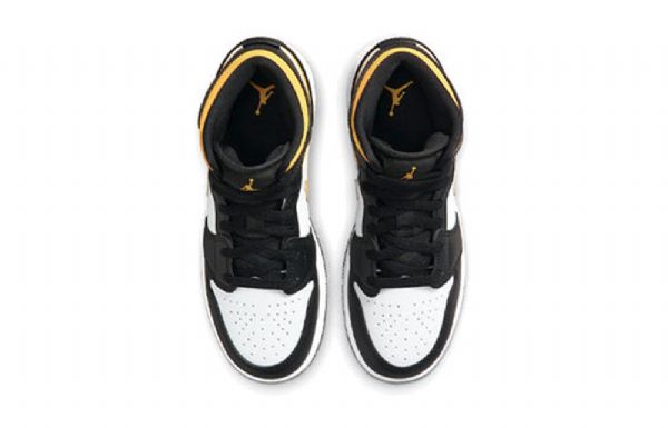 Nike Air Jordan 1 Mid Tops Gs Basketball Sko Til Mænd Sort Guld