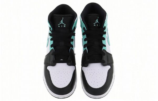 Nike Air Jordan 1 Mid Tops Gs Basketball Sko Til Mænd Sort Turkis