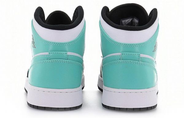 Nike Air Jordan 1 Mid Tops Gs Basketball Sko Til Mænd Sort Turkis
