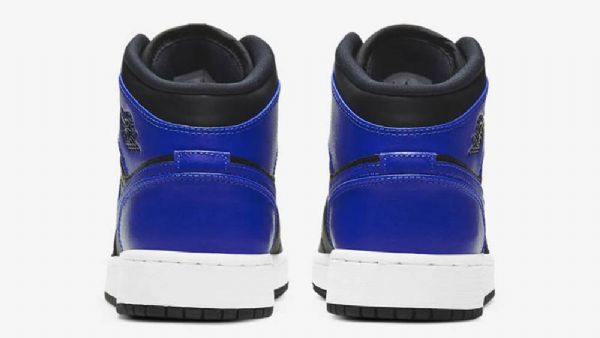 Nike Air Jordan 1 Mid Tops Gs Hyper Royal Sko Til Mænd Sort Blå