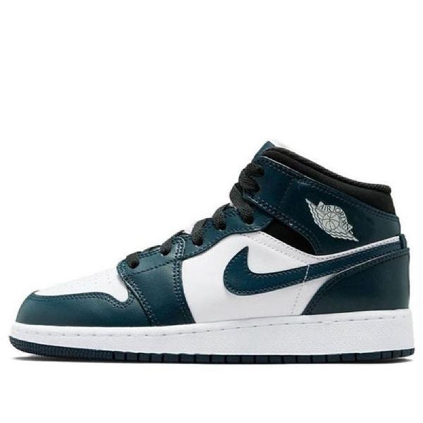 Nike Air Jordan 1 Mid Tops Gs Retro Basketball Sko Til Mænd Mørkeblå Blå