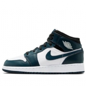 Nike Air Jordan 1 Mid Tops Gs Retro Basketball Sko Til Mænd Mørkeblå Blå