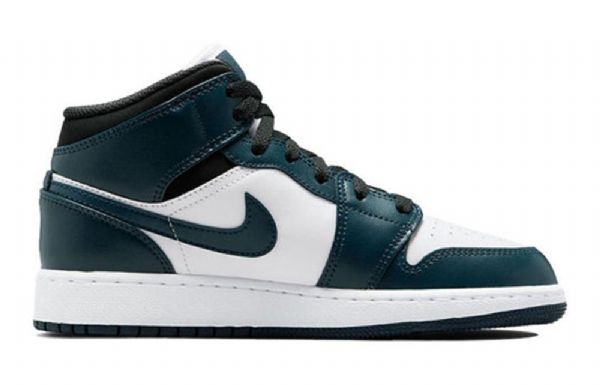 Nike Air Jordan 1 Mid Tops Gs Retro Basketball Sko Til Mænd Mørkeblå Blå
