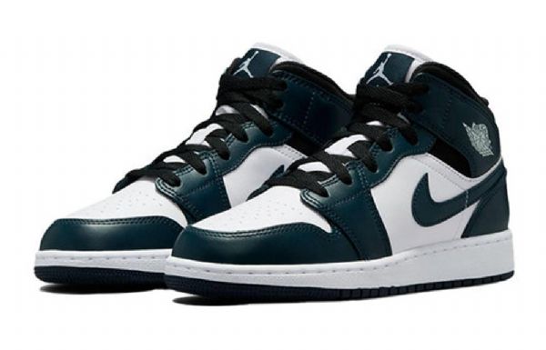 Nike Air Jordan 1 Mid Tops Gs Retro Basketball Sko Til Mænd Mørkeblå Blå