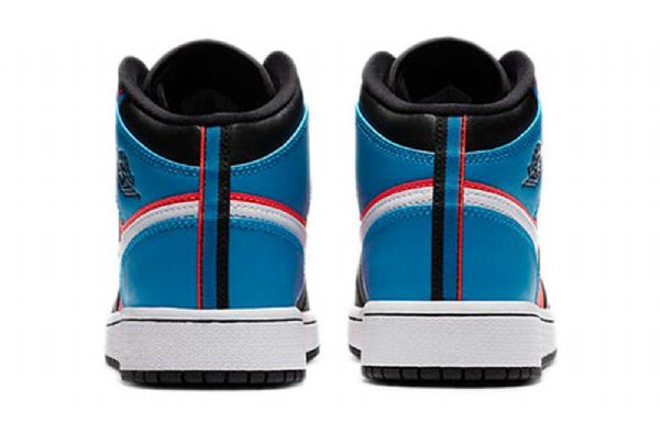 Nike Air Jordan 1 Mid Tops Gs Retro Basketball Sko Til Mænd Sort Hvid Blå