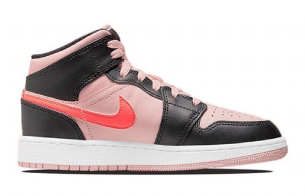 Nike Air Jordan 1 Mid Tops Gs Retro Basketball Sko Til Mænd Sort Lyserød