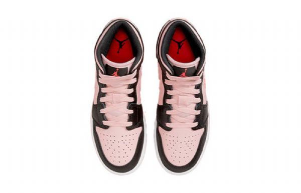 Nike Air Jordan 1 Mid Tops Gs Retro Basketball Sko Til Mænd Sort Lyserød
