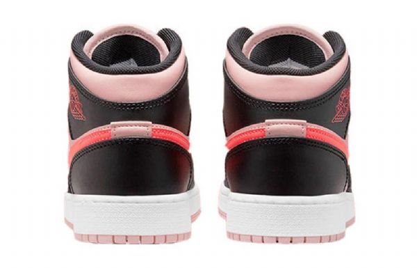 Nike Air Jordan 1 Mid Tops Gs Retro Basketball Sko Til Mænd Sort Lyserød
