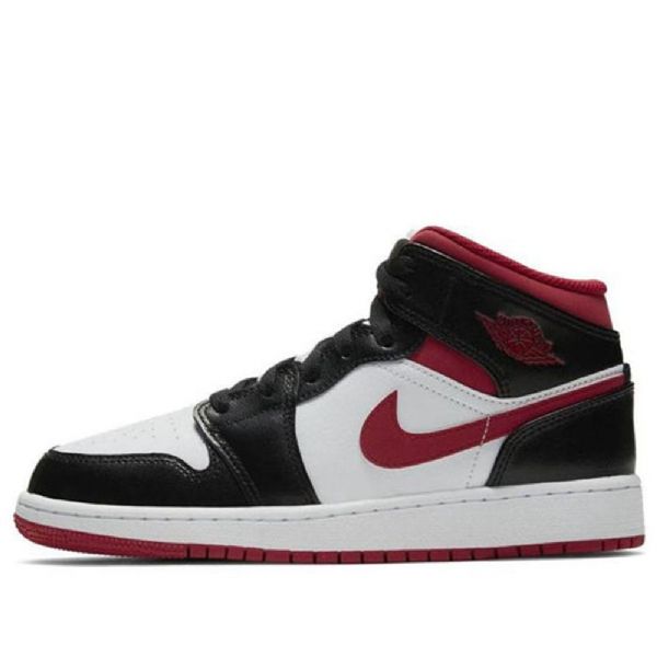Nike Air Jordan 1 Mid Tops Gs Retro Basketball Sko Til Mænd Sort Rød
